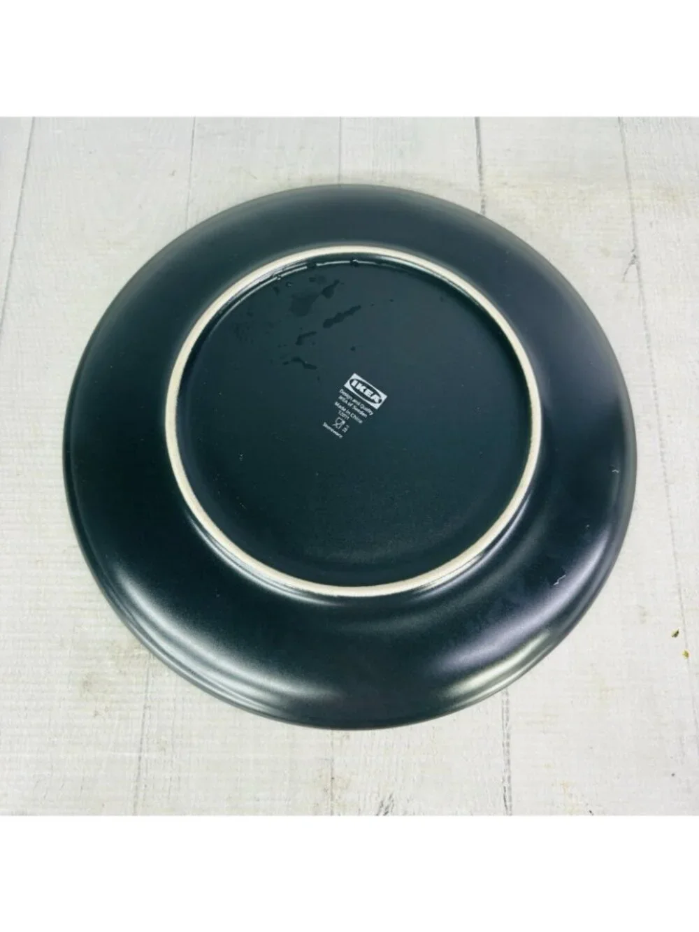 Ikea of Sweden 12011 Solid Black Matte Round Stoneware 10.25